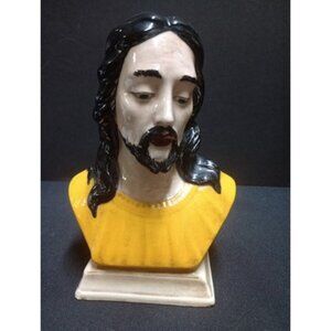 Vintage Hand Painted Bust Of Jesus  7 In